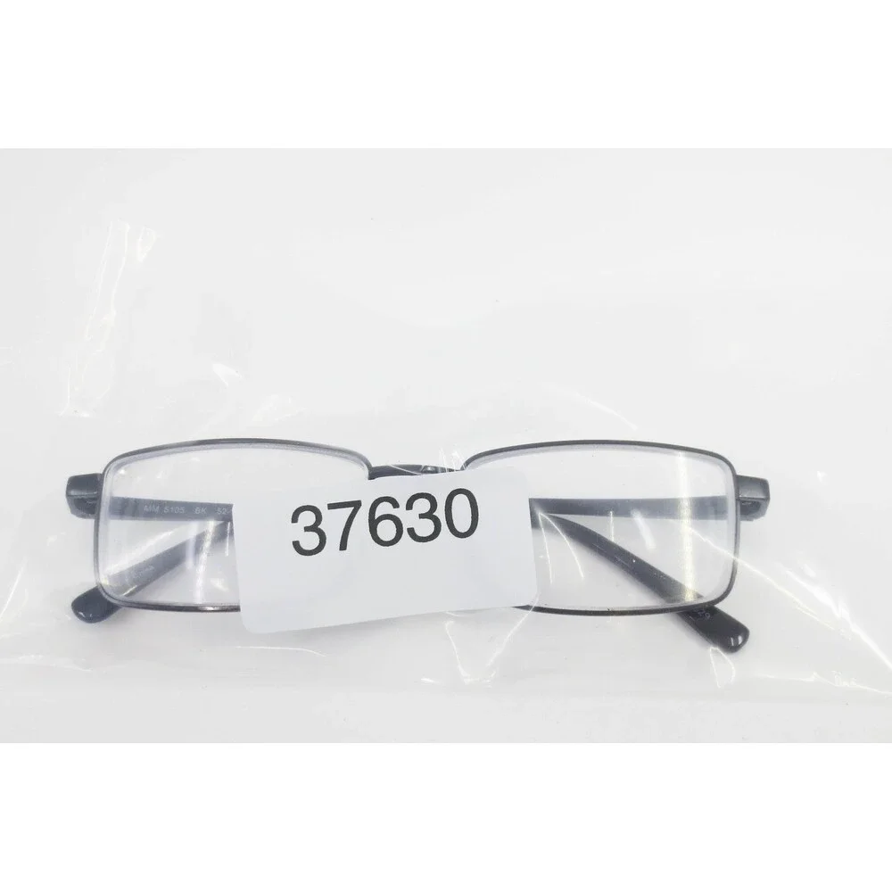 MM 5105 BK Rectangular Black Metal Eyeglass Frames 52-17-140 Full Rim Glasses